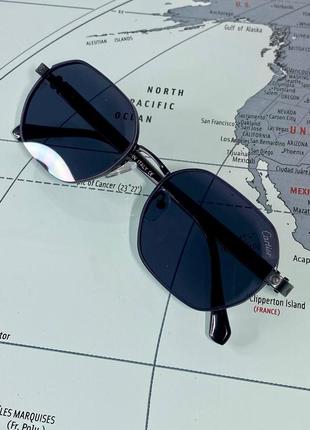 Сонцезахисні окуляри cartier чорні картьє фігурні унісекс стильні брендові9 фото