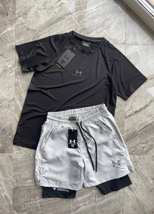 Комплект under armour футболка + шорты тайцы
