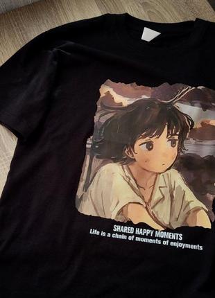 Новая унисекс хлопковая футболка с аниме принтом (s/m)