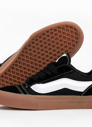 Кеди vans knu skool black gum brown7 фото