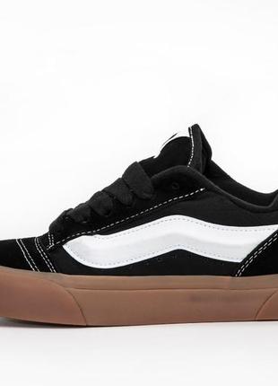 Кеди vans knu skool black gum brown2 фото