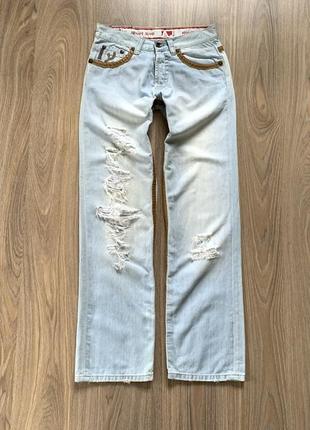 Мужские оригинальные голубые винтажные джинсы armani jeans