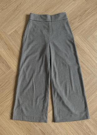 Брюки кюлоты в гусиный принт, размер s