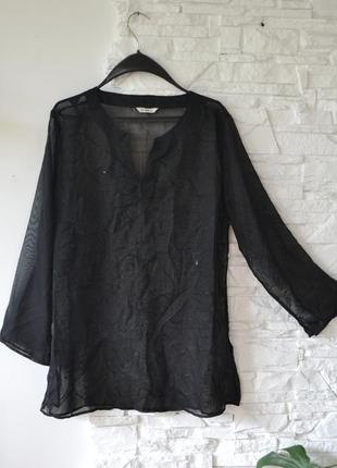 Туніка  чорна шифонова    16|44|xl. 3
