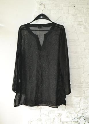 Туніка  чорна шифонова    16|44|xl. 4