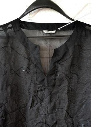 Туніка  чорна шифонова    16|44|xl. 5