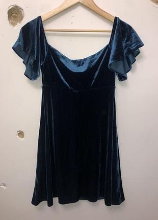Оксамитова сукня river island блакитна 3