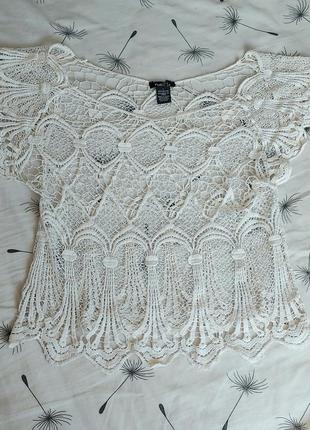 Футболка кружевная сеточка полупрозрачная