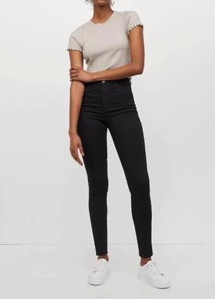 Skinny high waist black hm джинси