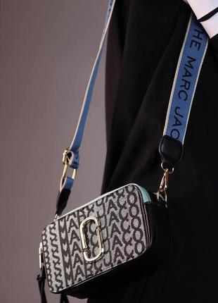 Сумка marc jacobs logo turquoise/black 3