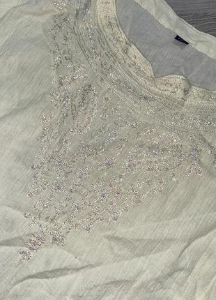 Блуза блузка жатка декорована паєтками4 фото