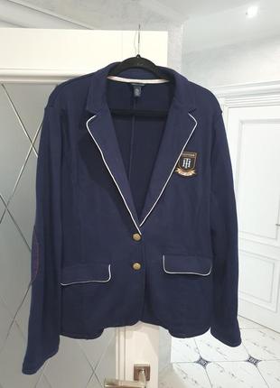 Стильный трикотажно хлопковый пиджак жакет Tommy hilfiger оригинал