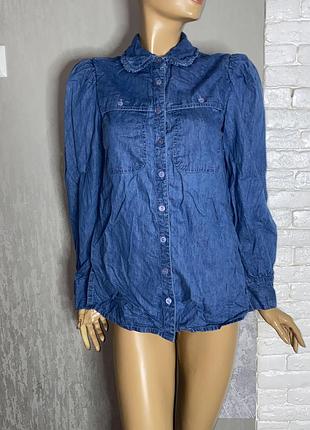 Джинсова блуза блузка в ретростилі oasis , s