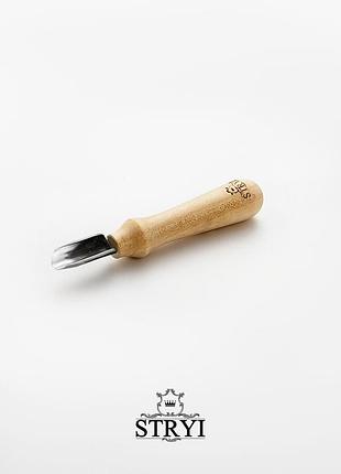 Стамеска коротка напівкругла скошена 20мм аю-stryi standard для геометричного різьблення та гуцульського різьблення, арт. 201121