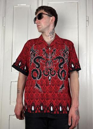 ♥️гавайка сорочка дракони вінтажна