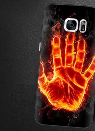 Чохол-накладка tpu image fire hand для samsung s7 edge/g930