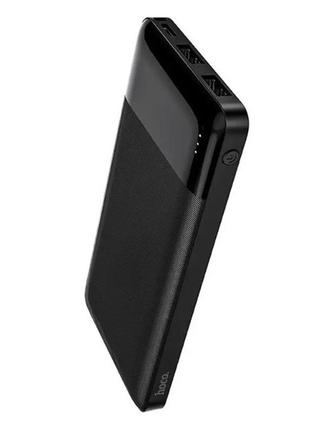 Внешний аккумулятор повербанк power bank hoco j72 на 10000mah usb/type-c 2usb led индикатор чорний