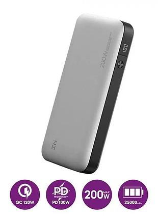 Найкращий power bank zmi 25000 mah no20 200w (qb826) silver. гарантія 12 місяців.