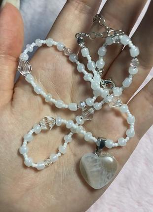 Ожерелье бусы натуральный аметист ручная работа