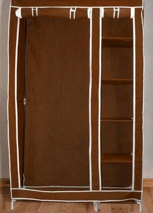 Шафа складна тканинна storage wardrobe km-105 на 2 секції | шафа розбірна з тканини | органайзер для одягу (106х45х170). колір:2 фото