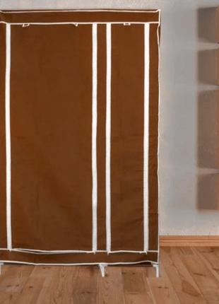 Шафа складна тканинна storage wardrobe km-105 на 2 секції | шафа розбірна з тканини | органайзер для одягу (106х45х170). колір:4 фото