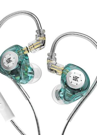 Навушники kz edx pro з мікрофоном cyan