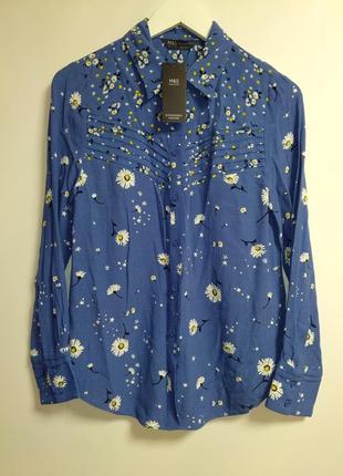 Натуральная красивая блуза в цветочный принт размера s #18#