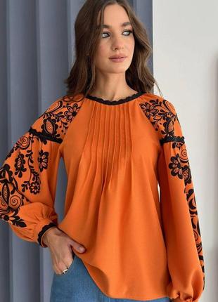 Жіноча блуза з креповою фактурою  44-56 розміри7 фото
