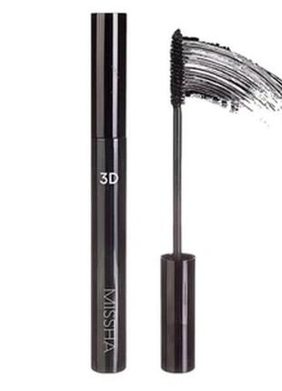 Тушь для объёма ресниц с 3d эффектом и натуральным воском missha the style 3d mascara 7ml