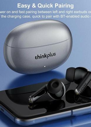 Бездротові вакуумні навушники lenovo thinkplus xt88 чорного кольору, бездротові навушники lenovo з високою якістю звуку