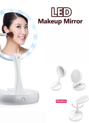 Складное зеркало для макияжа с led подсветкой my fold away mirror10 фото