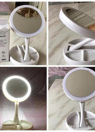 Складное зеркало для макияжа с led подсветкой my fold away mirror5 фото