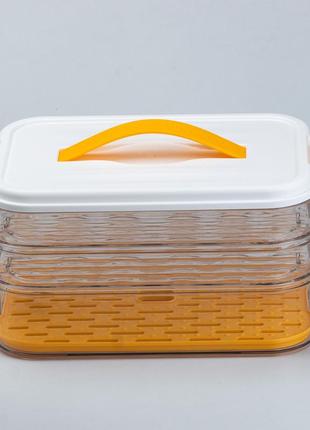 Контейнер для еды многоуровневый для замораживания и хранения продуктов в холодильнике 16.5 см3 фото
