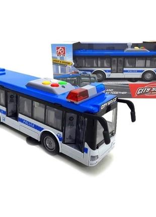Іграшка автобус поліція з відкривними дверами звукові та світлові ефекти4 фото