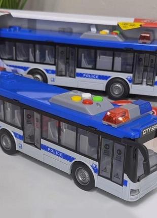 Іграшка автобус поліція з відкривними дверами звукові та світлові ефекти3 фото