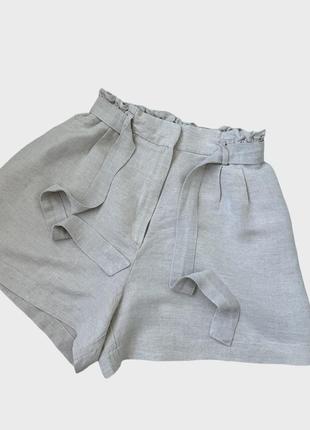 Лляні шорти бермуди h&m з високою посадкою льон віскоза7 фото