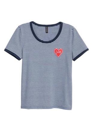 Футболка у смужку від h&m, поломку, полосатая, тільник, матроска