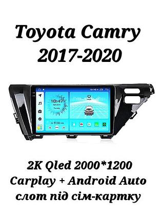 Магнитола 2k android toyota camry 2017-2020, 4/64, 8 ядер, carplay, слот под сим-карту + рамка!