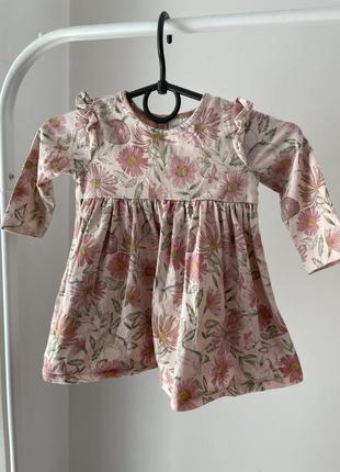 Трикотажное платье 3-6мес