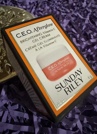 Осветляющий увлажняющий гель-крем для лица sunday riley c.e.o. afterglow brightening vitamin c gel cream, 8 ml