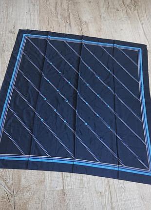 Идеальный шелковый винтажный платок alpi синего цвета