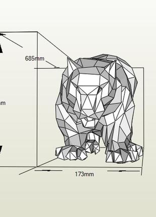 Paperkhan набор для создания 3d фигур лев тигр кот паперкрафт papercraft подарок сувернир игрушка конструктор9 фото