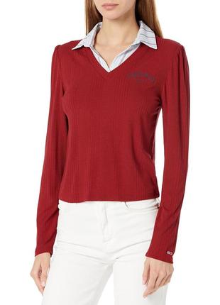 Жіночий лонгслів із коміром tommy hilfiger