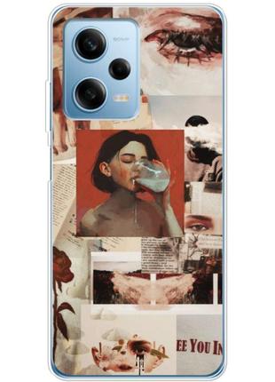 Чохол силіконовий з картинкою на xiaomi redmi note 12 pro plus 5g (колаж в стилі ретро)