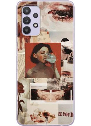 Чехол силиконовый с картинкой на samsung galaxy a32 4g (a325) (коллаж в стиле ретро)