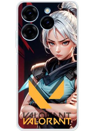 Чохол силіконовий з картинкою на tecno spark 20 pro (valorant jett, валорант джетт)