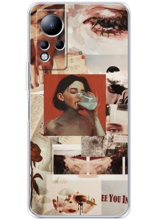Чохол силіконовий з картинкою на infinix note 11 (колаж в стилі ретро)