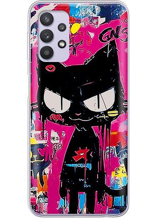 Чохол силіконовий з картинкою на samsung galaxy a52 (a525) (ілюстрація котик в стилі графіті)