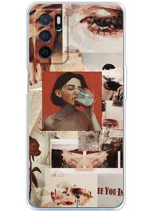 Чохол силіконовий з картинкою на oppo a16s (колаж в стилі ретро)