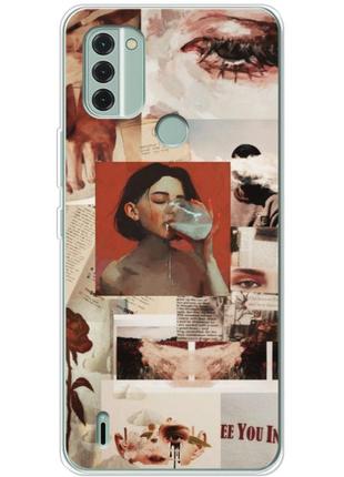 Чохол силіконовий з картинкою на nokia c31 (колаж в стилі ретро)